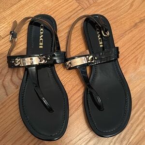 Black sandals coach